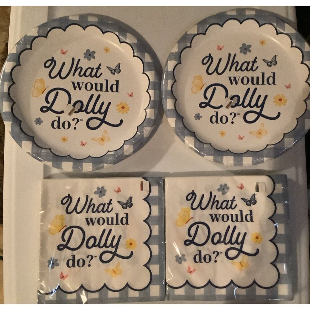 Dolly Parton Party Set– Napkins & Plates, What Would Dolly Do. New In Package